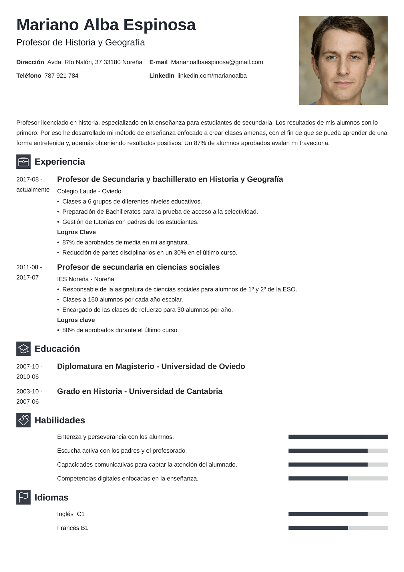 Curriculum Vitae de Profesor