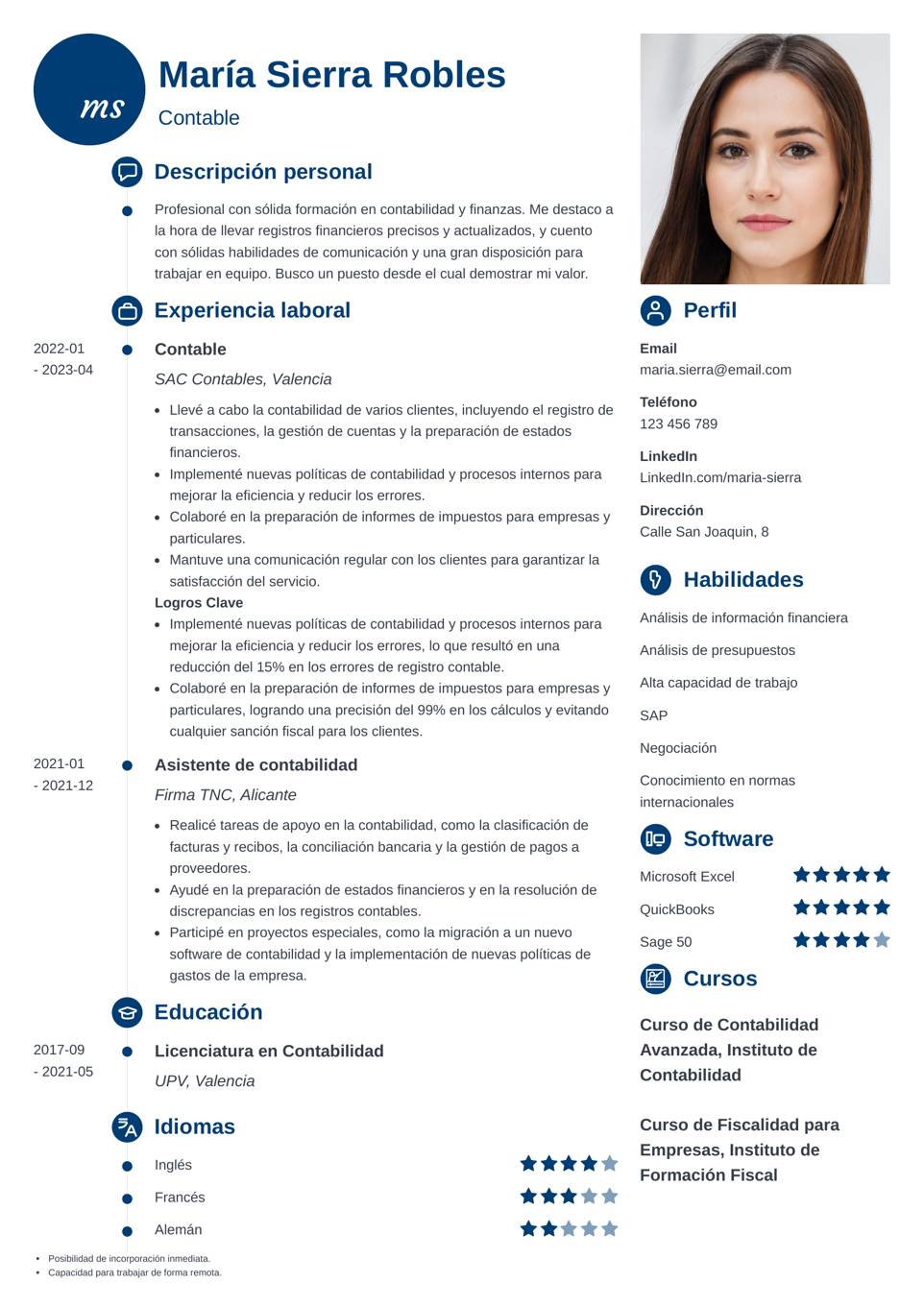 Plantilla de CV infográfica