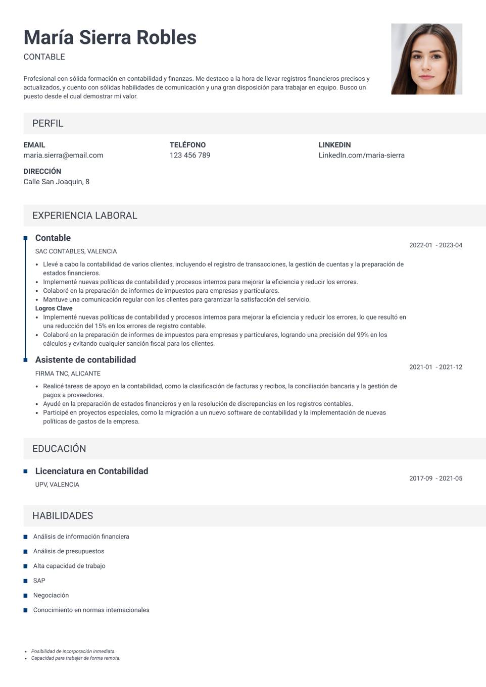 Modelo de curriculum vitae clásico